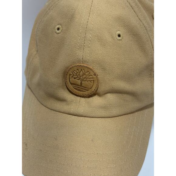 Timberland Leather Patch Hat Beige Hook Loop Baseball Cap X Large See Pictures - Picture 3 of 11